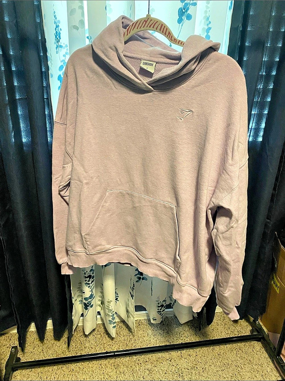 GYMSHARK Crest Oversized Hoodie Purple Large